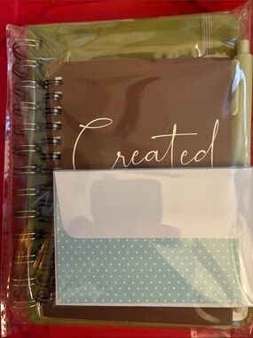 4 Piece Set-Created Olive and Brown Spiral Notebook Set